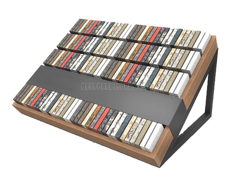 Metal Quartz Tile Tabletop Display Stand For Showroom STD-017