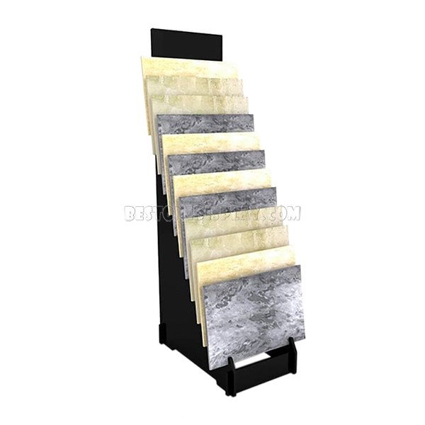 Factory Custom Engineer Stone Display Holder With MDF Board For Logo Screen Printed CSR-066