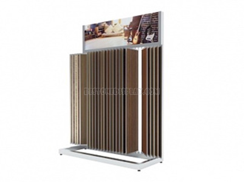 Luxury Wooden Flooring Tile Display Shelf With Metal For Store WSR-036