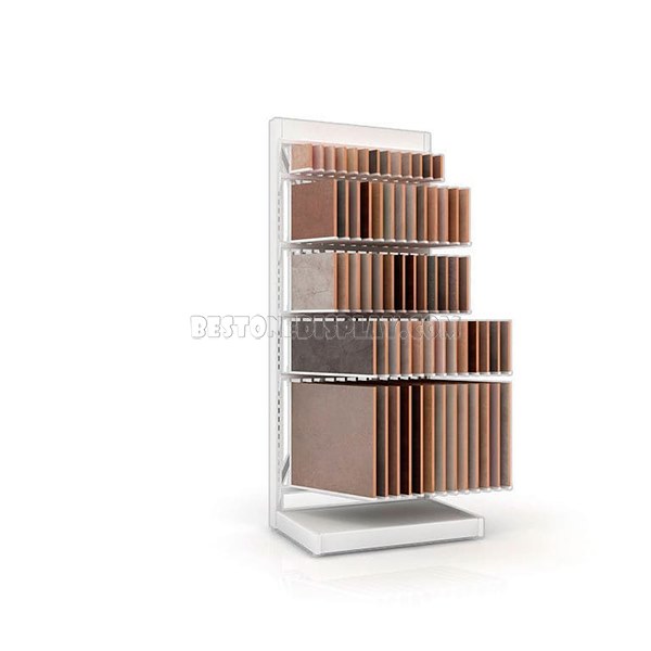 Popular Wooden Flooring Tile Display Stand With Metal For Showroom WSR-003