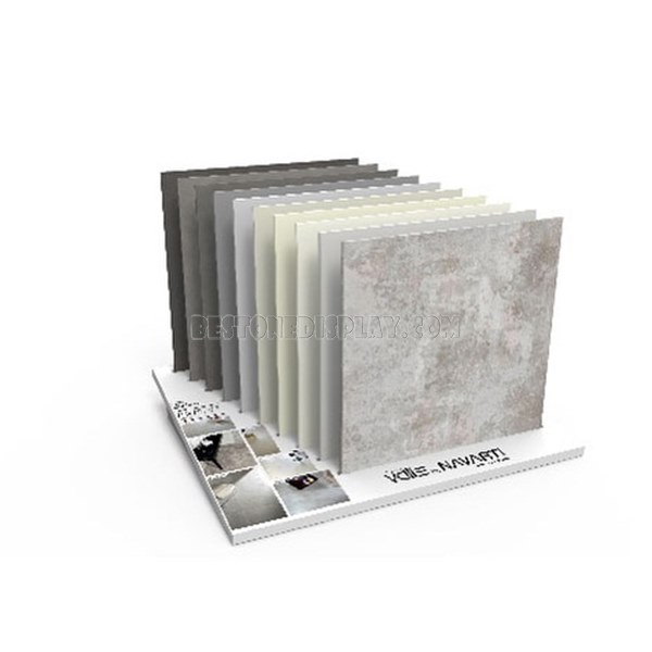 Special Design Stone Tile Showroom Display With MDF Board For Logo Printed CSR-029